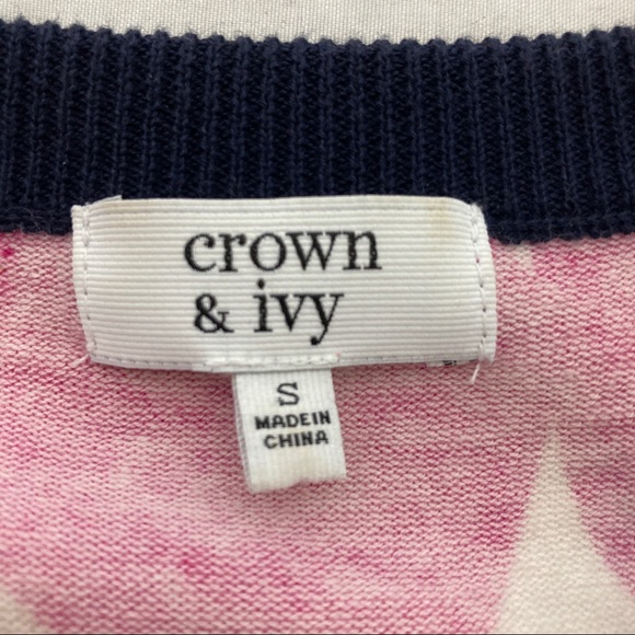 Crown & Ivy polka dot cardigan pink white navy fun cute y2k style 2000s bright - Picture 8 of 10